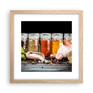 Affiche dans un chêne clair - Poster - Pour que la vie ait du goût - 30x30 cm