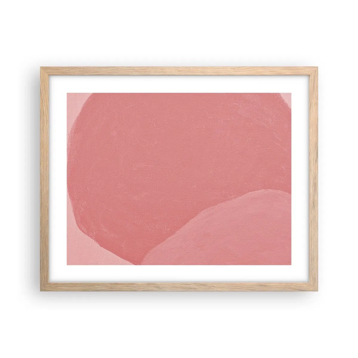 Affiche dans un chêne clair - Poster - Composition organique en rose - 50x40 cm