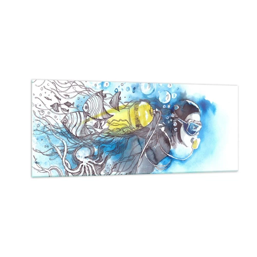 Impression sur verre - Image sur verre - Le grand bleu - 100x40 cm