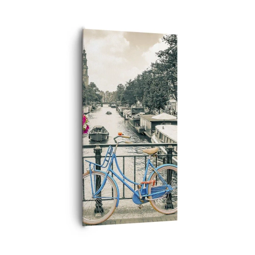 Impression sur toile - Image sur toile - Couleurs de rue d'Amsterdam - 65x120 cm