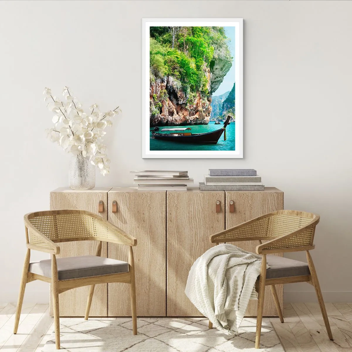 Affiche dans un cadre blanc - Poster - Une invitation à un voyage exotique - 40x50 cm