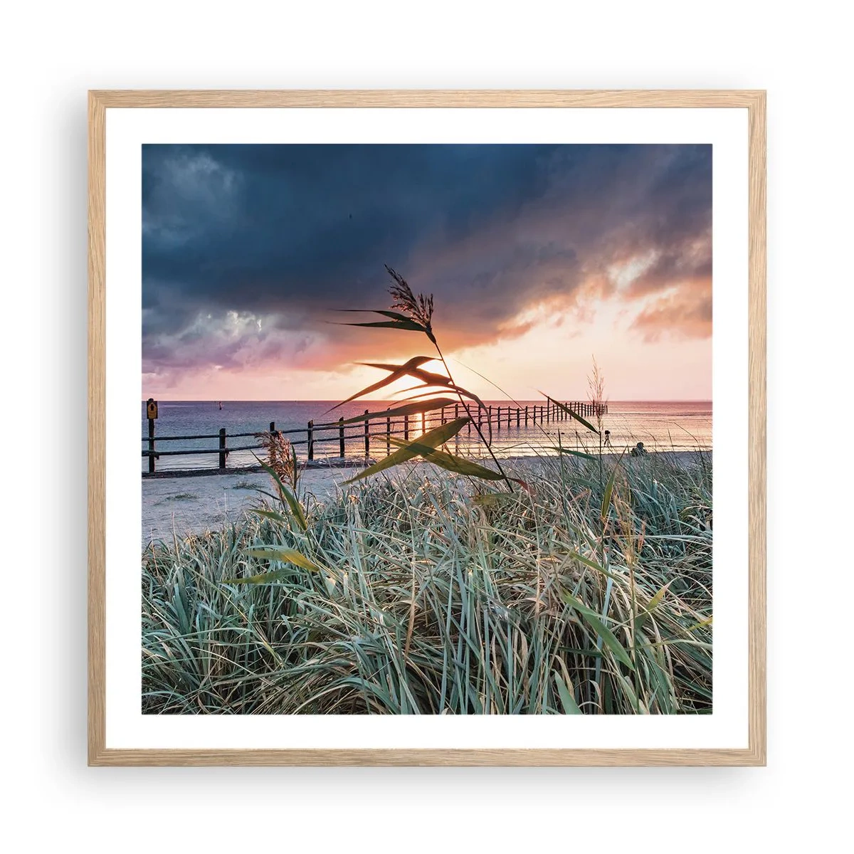 Affiche dans un chêne clair - Poster - Ça ne passe pas avec le vent - 60x60 cm