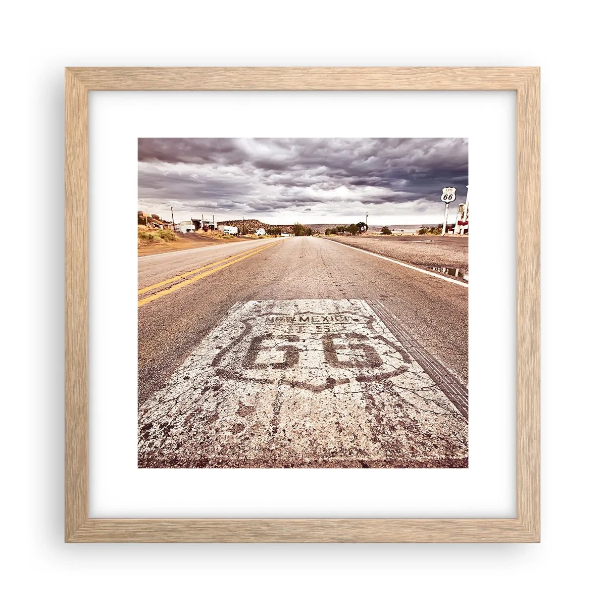 Affiche dans un chêne clair - Poster - Mother Road - une légende américaine - 30x30 cm