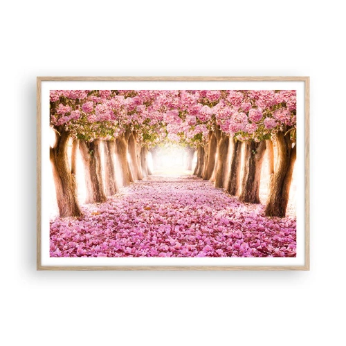 Affiche dans un chêne clair - Poster - La route du paradis - 100x70 cm