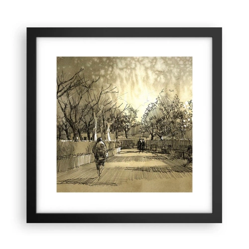 Affiche dans un cadre noir - Poster - Un moment arrêté avec une plume - 30x30 cm