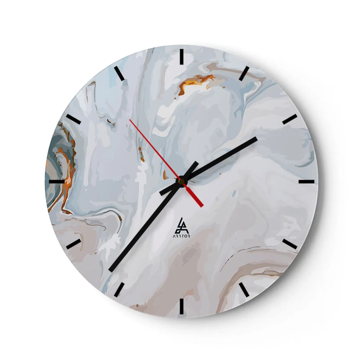 Horloge murale - Pendule murale - Blanc surélevé - 40x40 cm