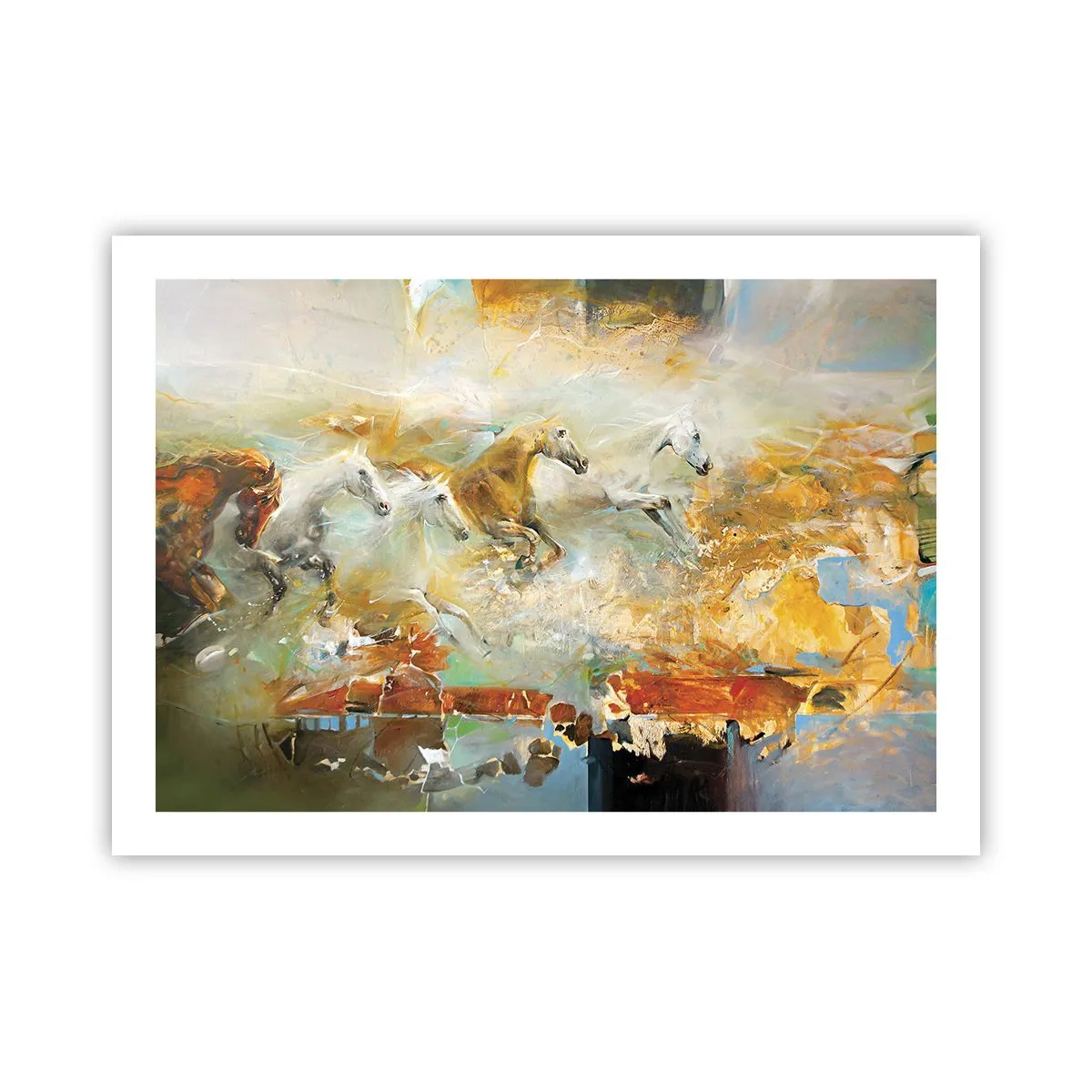 Affiche - Poster - Au galop vers la lumière - 70x50 cm