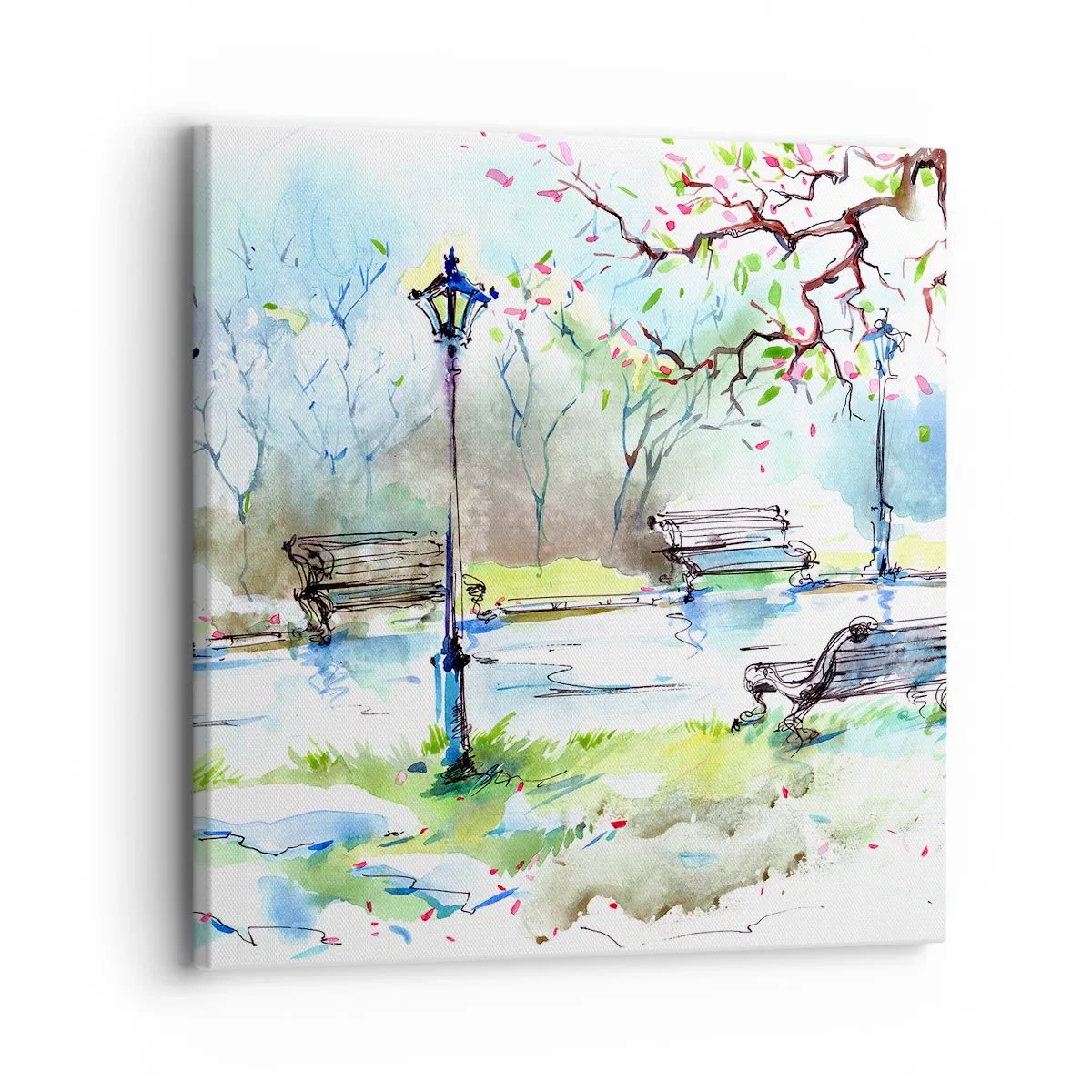 Impression sur toile - Image sur toile - Le charme du silence d'un parc - 30x30 cm