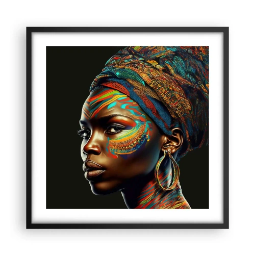 Affiche dans un cadre noir - Poster - reine africaine - 50x50 cm