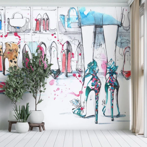 Papier Peint Autocollant Deluxe Sticker - Sésame, ouvre-toi - Garde-robe Femme, Mode, Sac - 500x350 cm