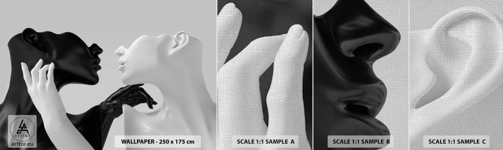 Échantillon de Papier Peint Premium Canvas - Attraction - désir - Abstraction, Mannequin, Statue - 100x30 cm