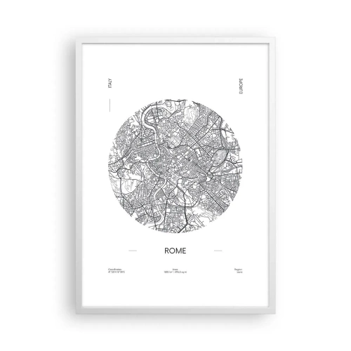 Affiche dans un cadre blanc - Poster - Anatomie de Rome - 50x70 cm