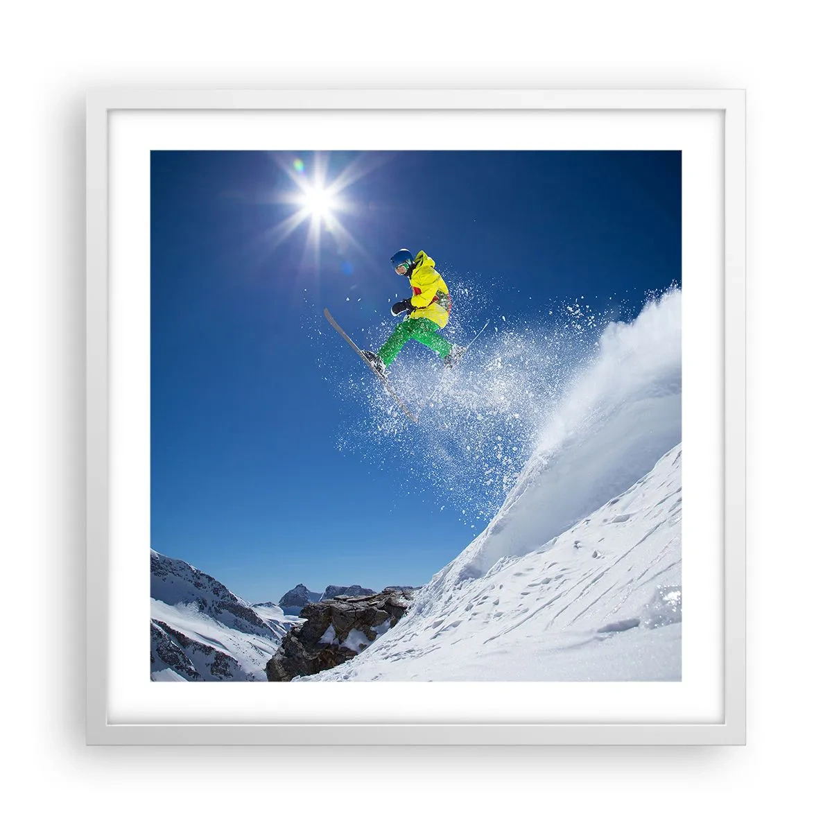 Affiche dans un cadre blanc - Poster - Danse avec les montagnes - 50x50 cm