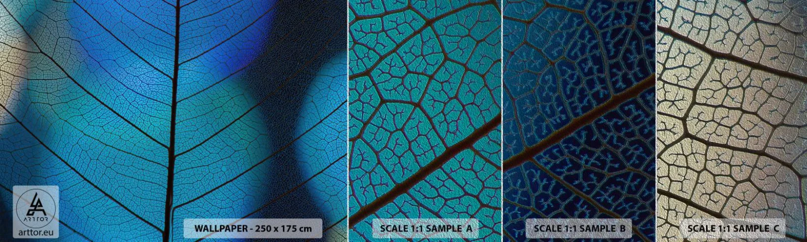 Échantillon de Papier Peint Premium Sand - Construction complexe - Feuille, Nature, Usine - 100x30 cm