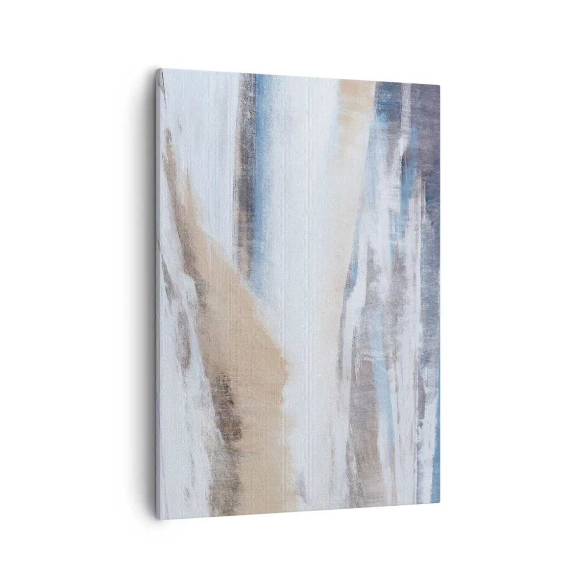 Impression sur toile - Image sur toile - Paysage d'hiver abstrait dans les tons de blanc et de bleu - 50x70cm - Composition hivernale - Décoration murale moderne pour le salon et la chambre ARTTOR