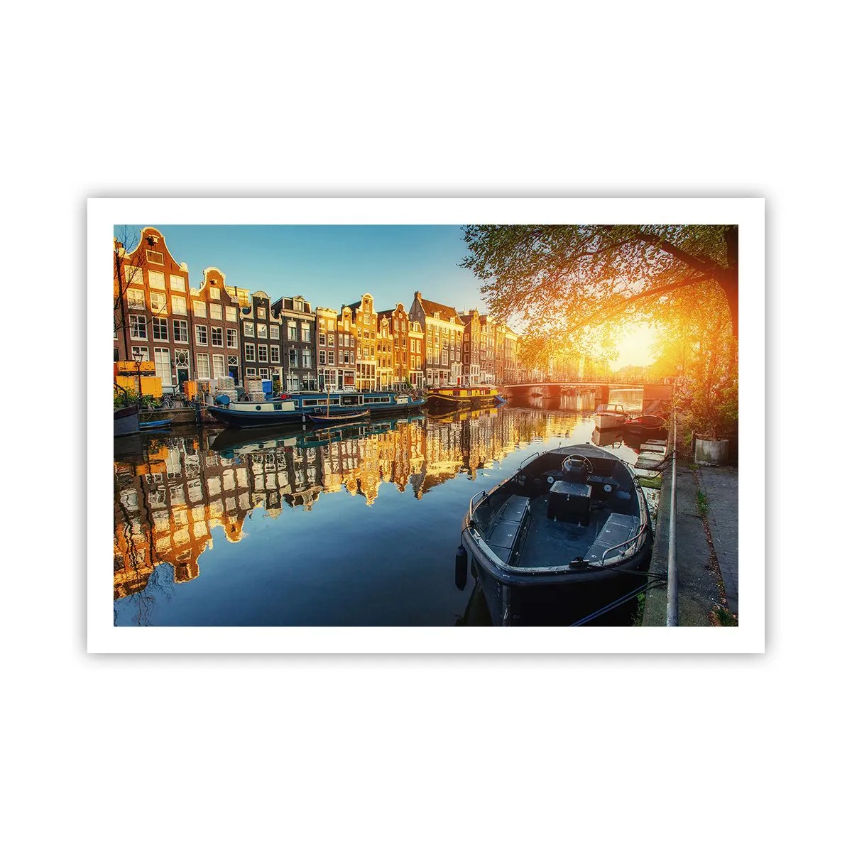 Affiche - Poster - Début de journée à Amsterdam - 91x61 cm