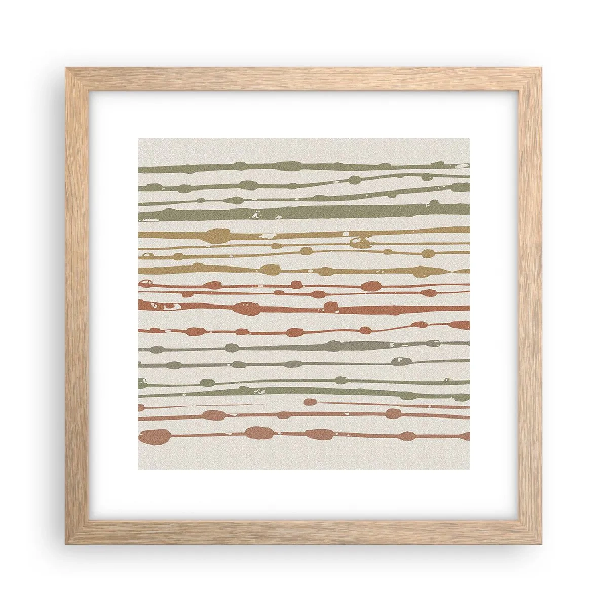 Affiche dans un chêne clair - Poster - Notation musicale des couleurs - 30x30 cm