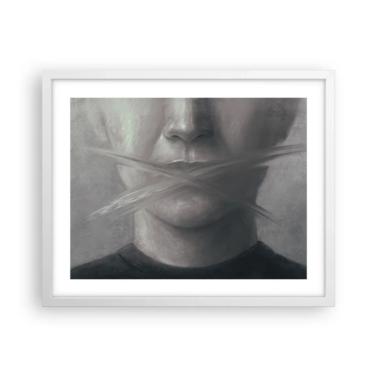 Affiche dans un cadre blanc - Poster - Sans mot - 50x40 cm