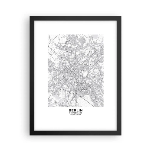 Affiche dans un cadre noir - Poster - Fleur de Berlin - 30x40 cm