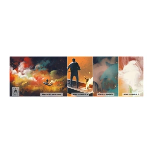 Échantillon de Papier Peint Autocollant Deluxe Sticker - En bateau à travers la galaxie - Abstraction, Fantaisie, Voyage - 100x30 cm