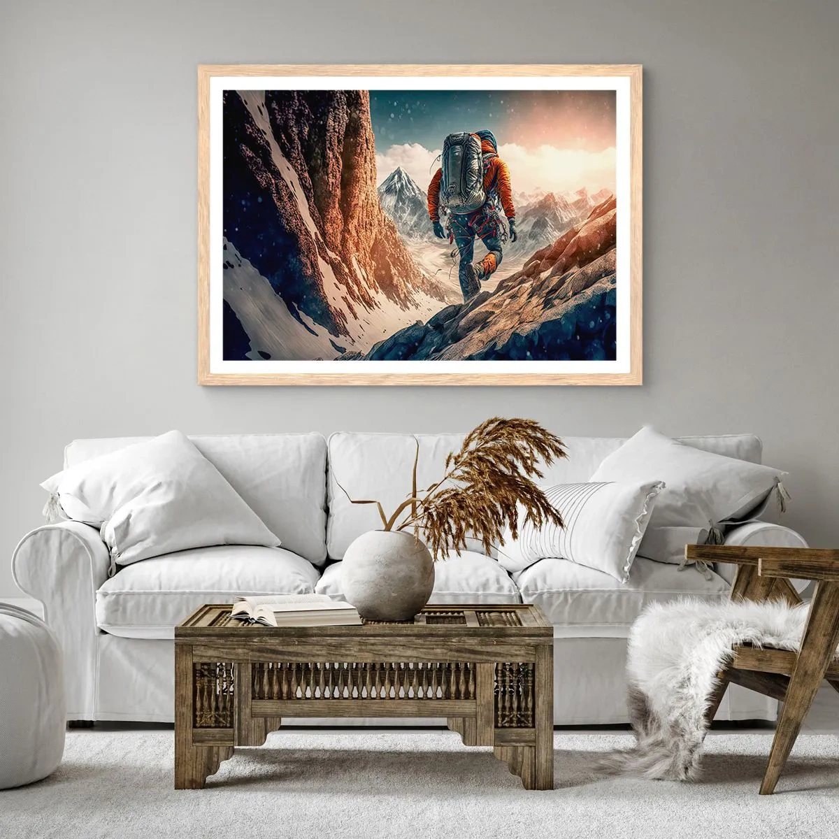 Affiche dans un chêne clair - Poster - Guerrier solitaire - 91x61 cm