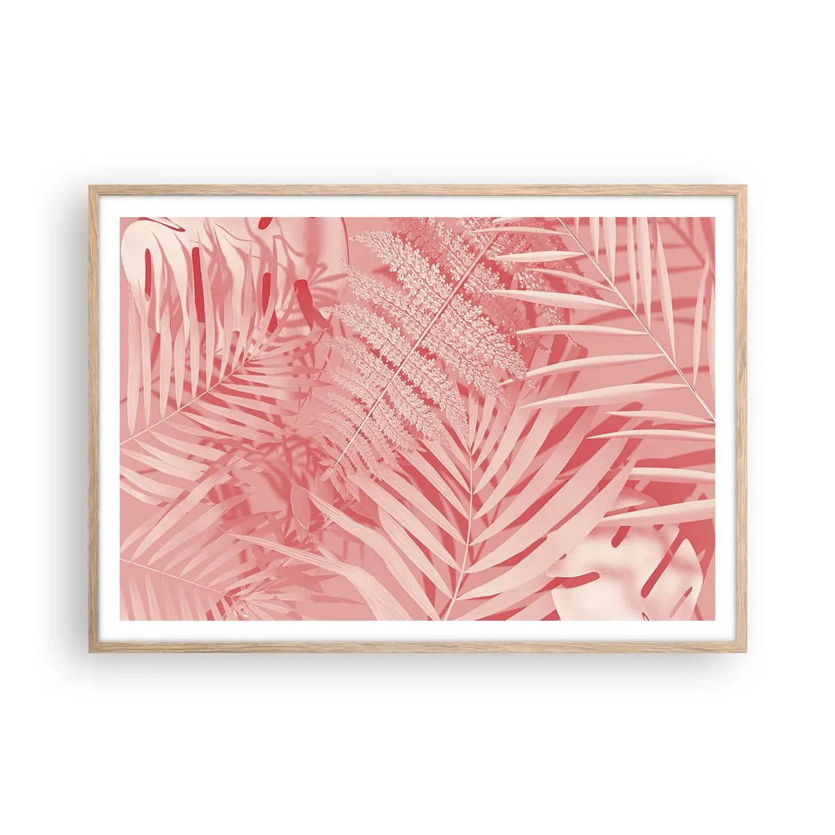 Affiche dans un chêne clair - Poster - Concept de rose - 100x70 cm