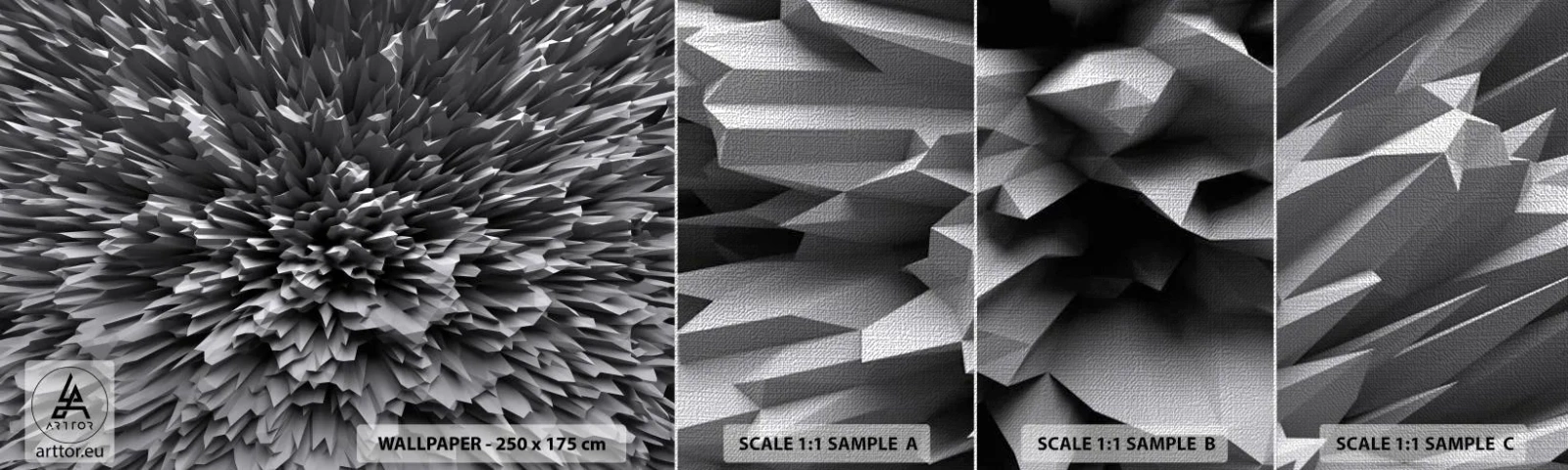 Échantillon de Papier Peint Premium Canvas - Ça ne peut pas être plus dur que ça - 3D, Moderne, Tridimensionnel - 100x30 cm