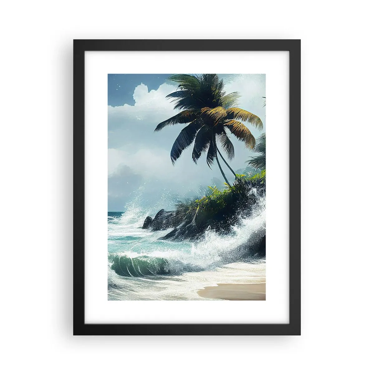 Affiche dans un cadre noir - Poster - Sur une côte tropicale - 30x40 cm