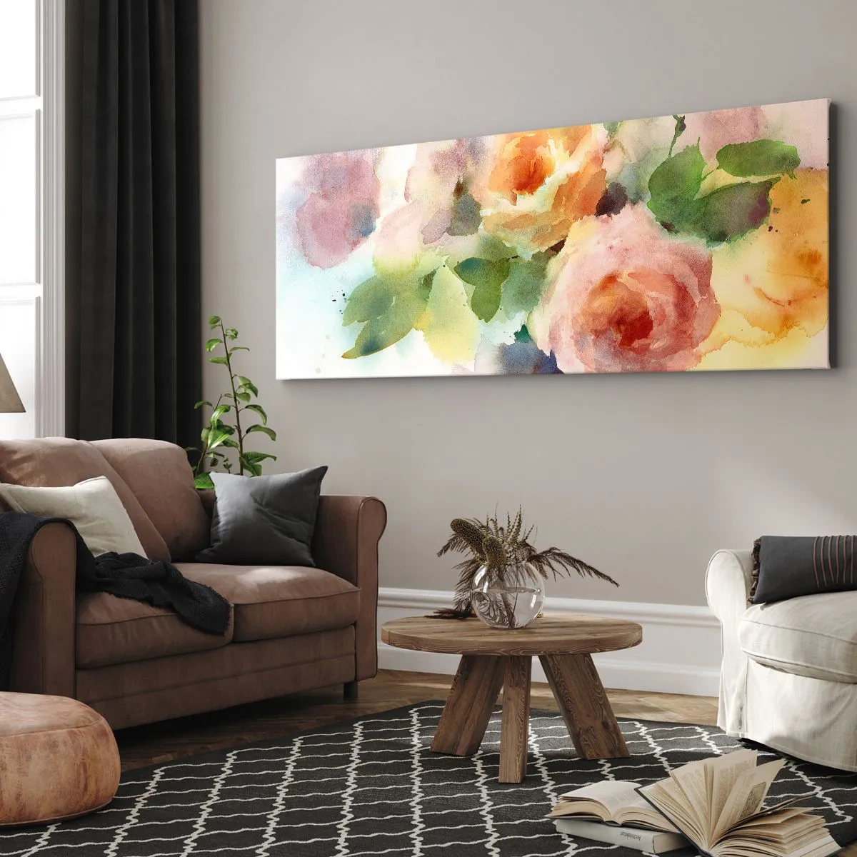 Impression sur toile - Image sur toile - Délicat comme l'aquarelle - 100x40 cm
