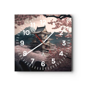 Horloge murale - Pendule murale - Le pays des cerisiers en fleurs - 40x40 cm