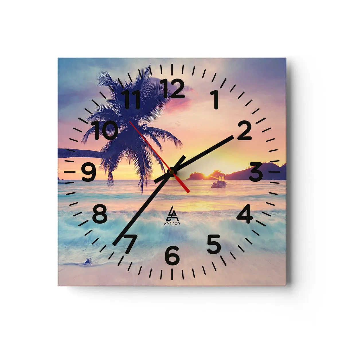 Horloge murale - Pendule murale - Une soirée à la baie - 30x30 cm
