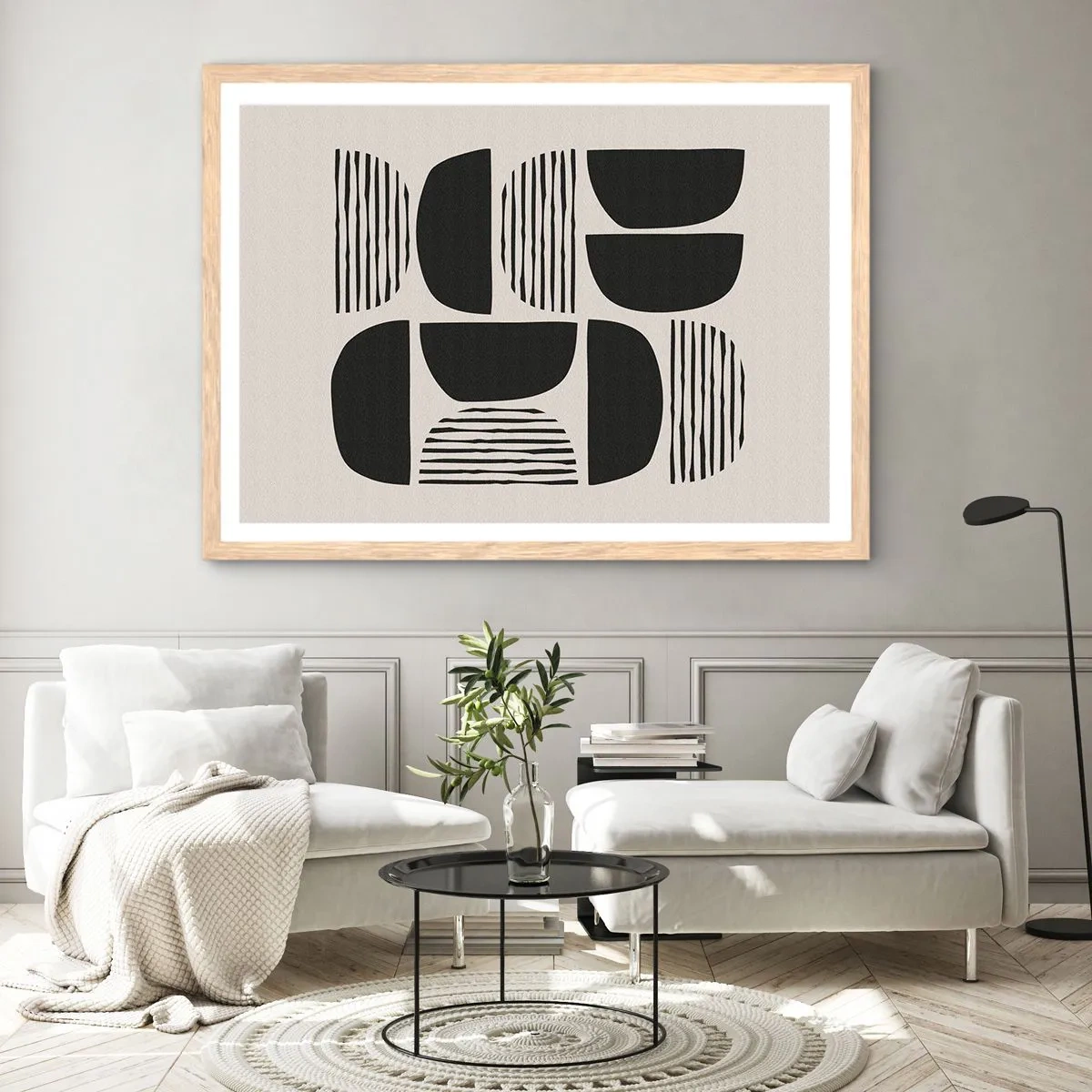 Affiche dans un chêne clair - Poster - Offres sans enthousiasme - 100x70 cm