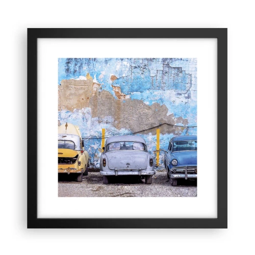 Affiche dans un cadre noir - Poster - Rencontre de vétérans - 30x30 cm