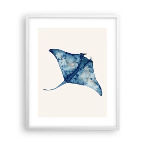 Affiche dans un cadre blanc - Poster - La vie en bleu - 40x50 cm