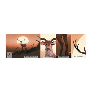 Échantillon de Papier Peint Autocollant Deluxe Sticker - Cette nuit ne ressemble à aucune autre - Abstraction, Cerf, Morceau - 100x30 cm