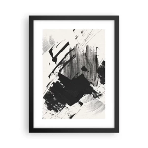 Affiche dans un cadre noir - Poster - Abstraction – expression du noir - 30x40 cm