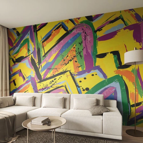 Papier Peint Autocollant Deluxe Sticker - Jusqu'à ce qu'il crie de joie - Abstraction, Morceau, Peinture - 350x256 cm
