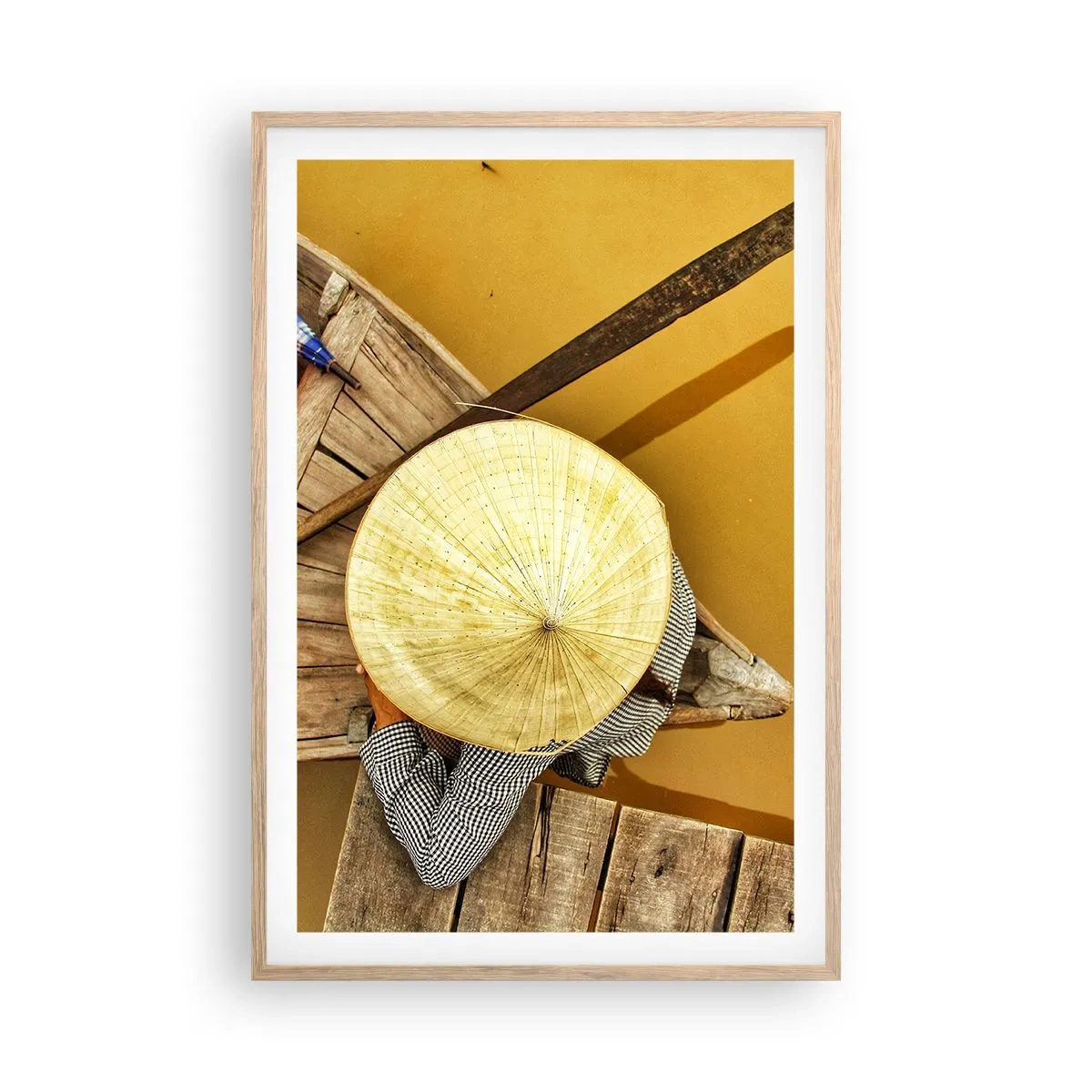 Affiche dans un chêne clair - Poster - La vie sur le fleuve Jaune - 61x91 cm