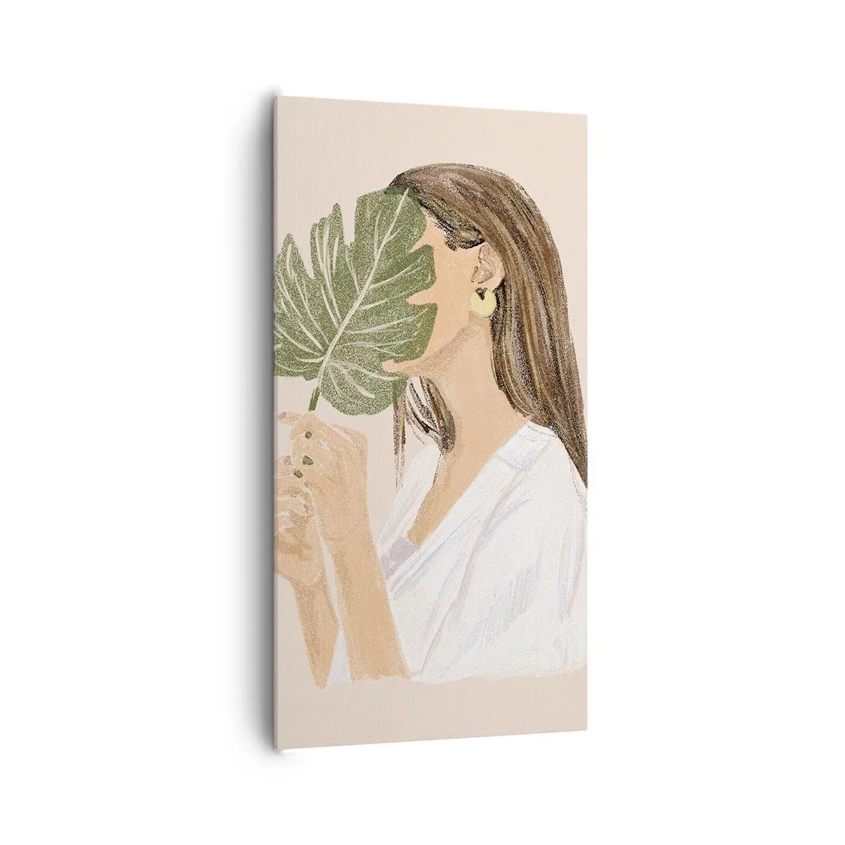 Impression sur toile - Image sur toile - Portrait mystérieux avec un éventail - 65x120 cm