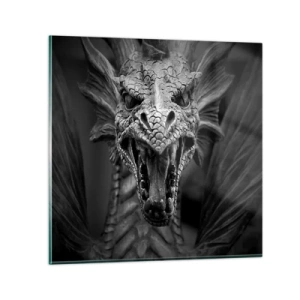 Impression sur verre - Image sur verre - Un dragon imaginaire grisâtre - 40x40 cm
