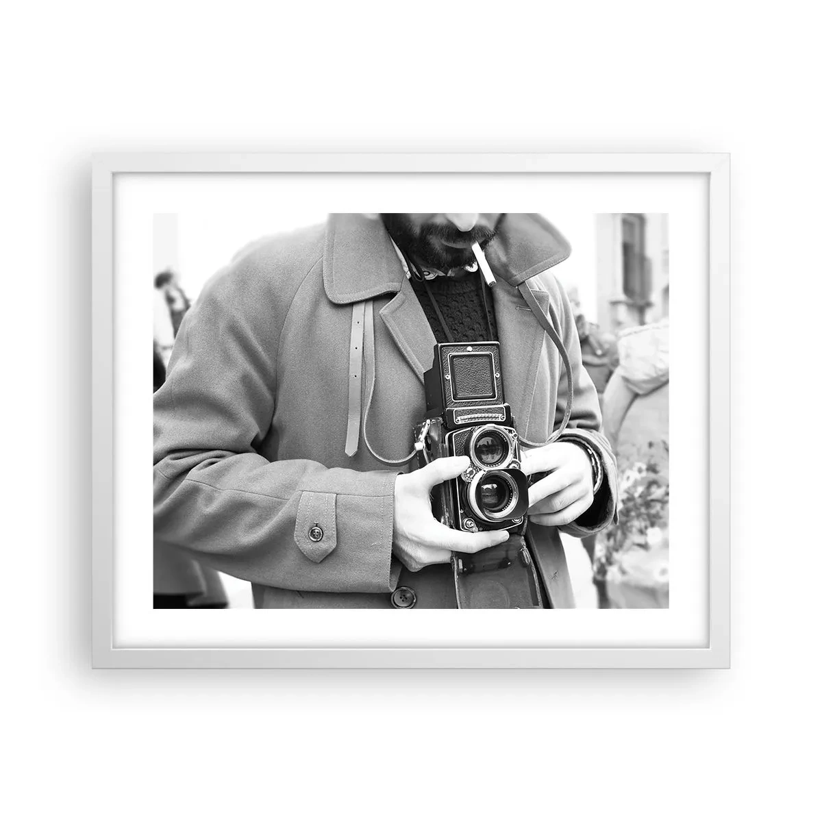 Affiche dans un cadre blanc - Poster - Dans un style rétro - 50x40 cm