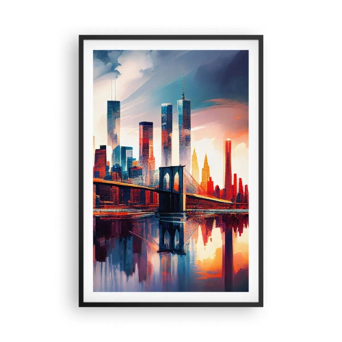 Affiche dans un cadre noir - Poster - New York onirique - 61x91 cm