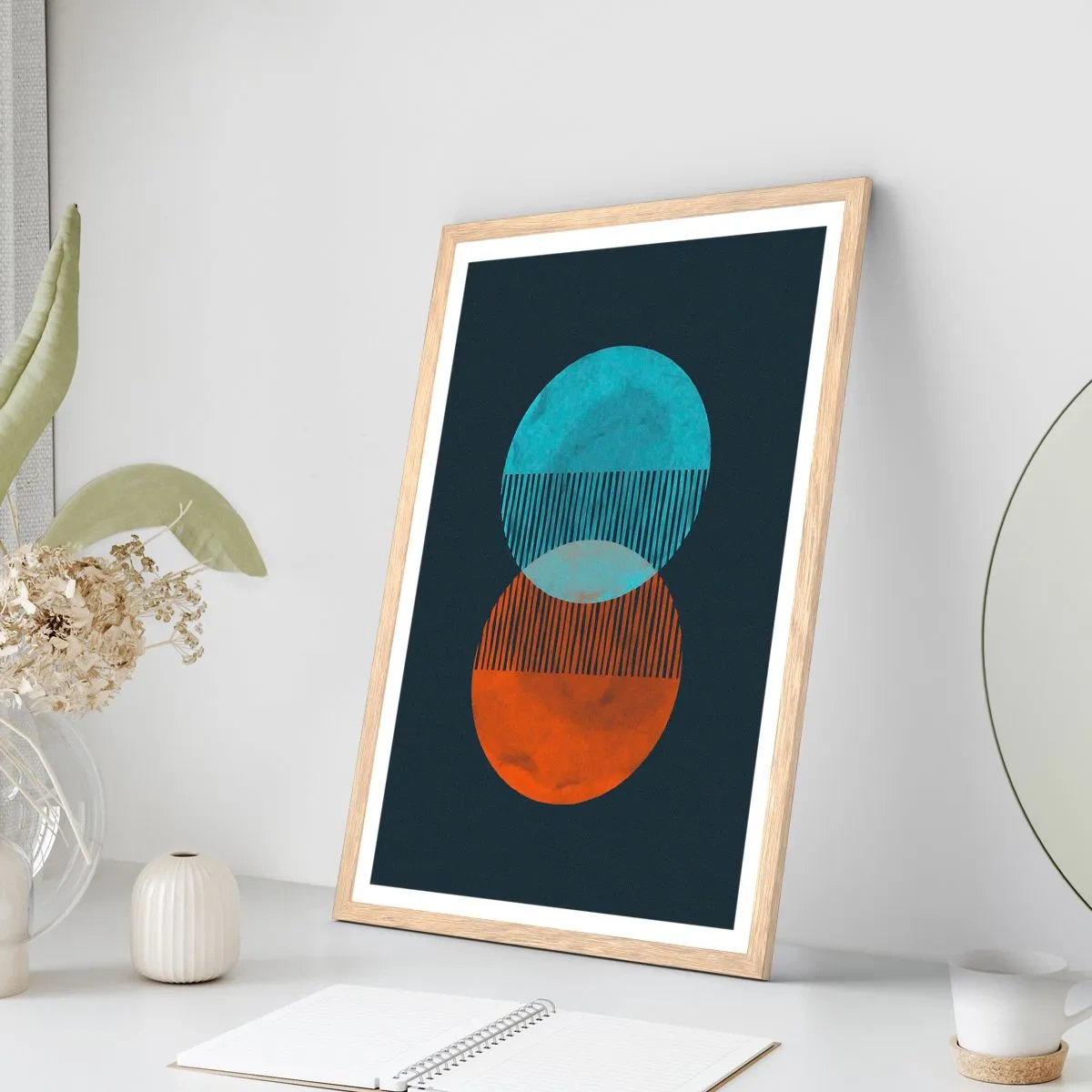 Affiche dans un chêne clair - Poster - Fantaisie astronomique - 50x70 cm