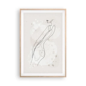 Affiche dans un chêne clair - Poster - Trompe l'oeil - 61x91 cm