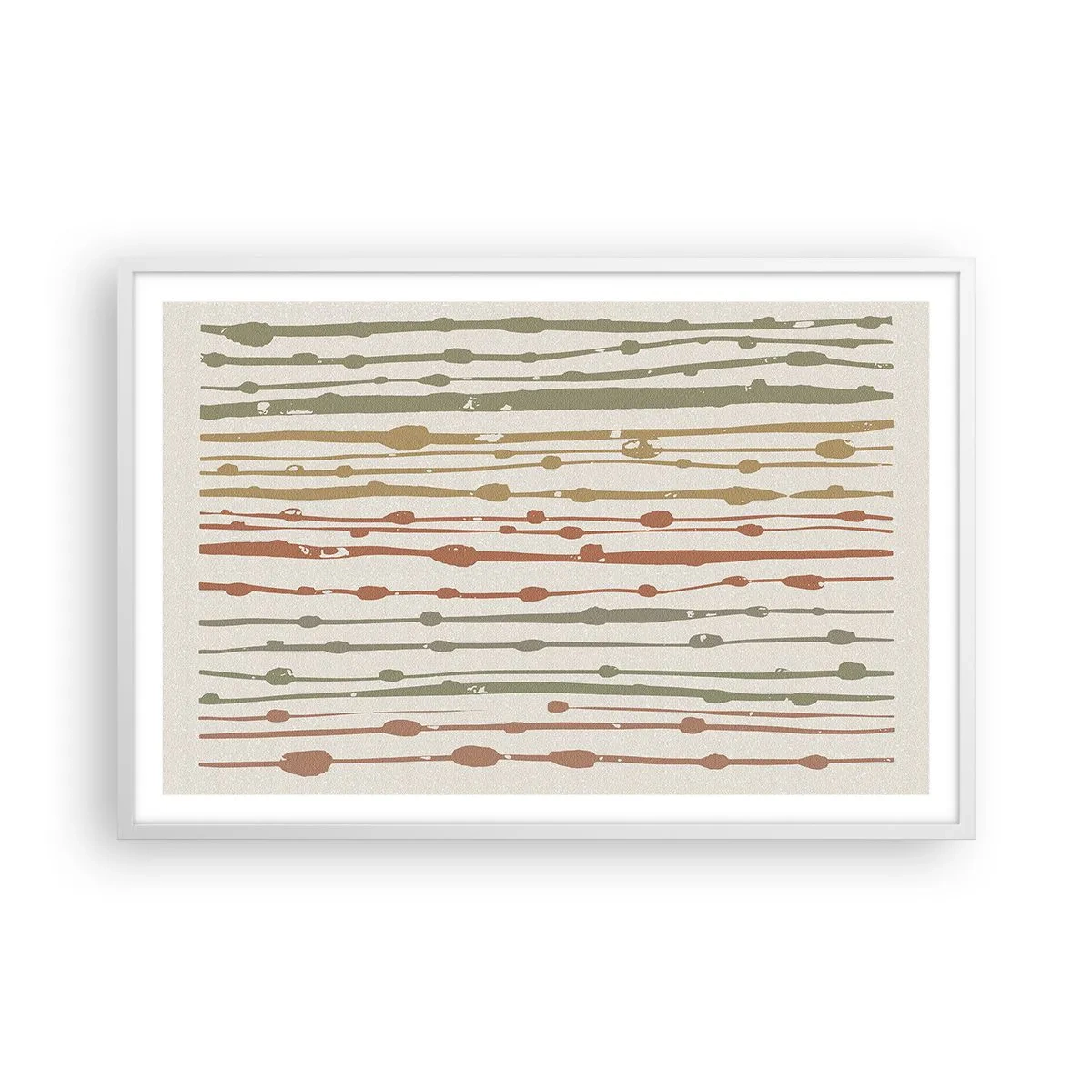 Affiche dans un cadre blanc - Poster - Notation musicale des couleurs - 91x61 cm