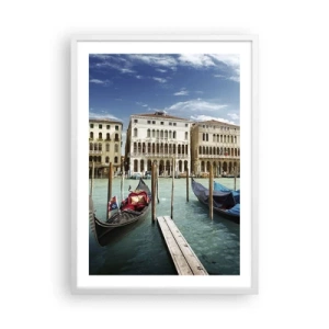 Affiche dans un cadre blanc - Poster - Palace bleu ciel - 50x70 cm