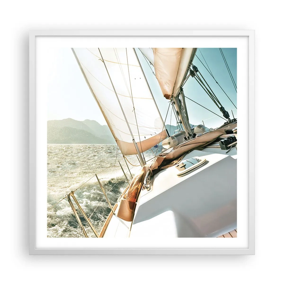 Affiche dans un cadre blanc - Poster - Toutes voiles dehors - 60x60 cm