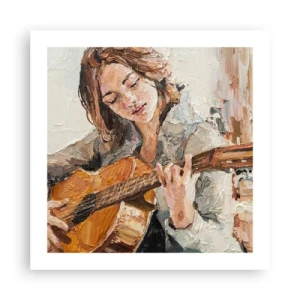 Affiche - Poster - Concerto pour guitare et coeur de fille - 50x50 cm