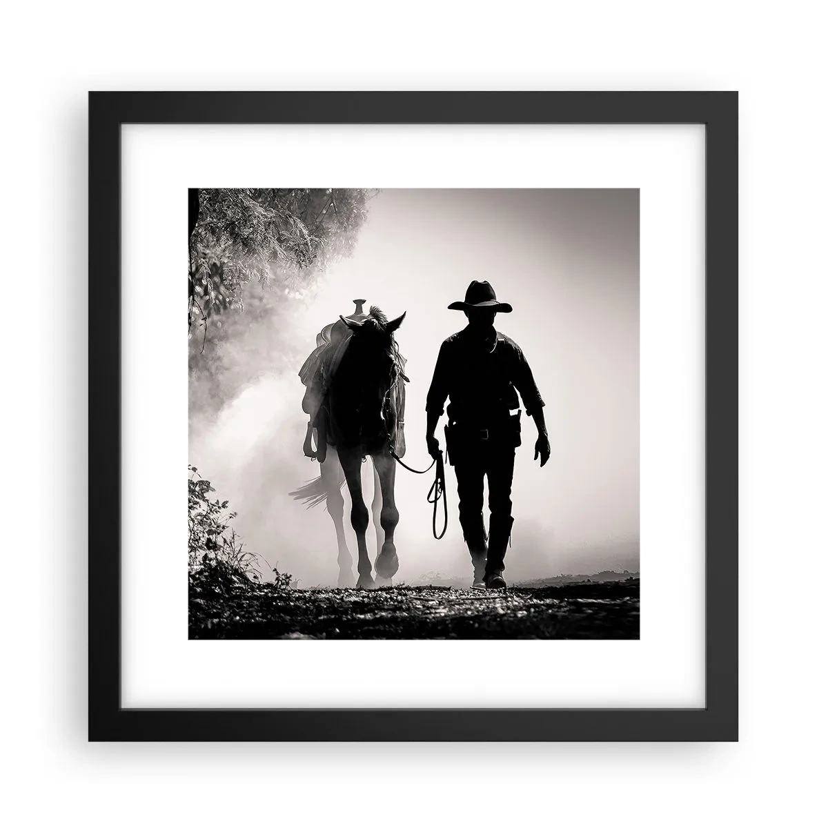 Affiche dans un cadre noir - Poster - Matinée texane - 30x30 cm