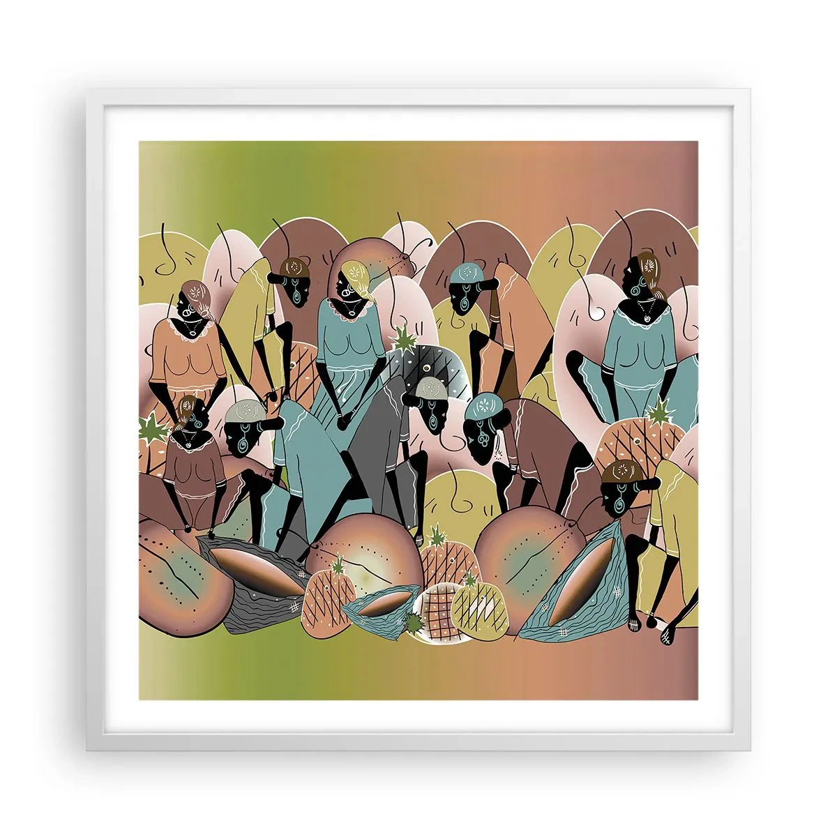 Affiche dans un cadre blanc - Poster - De grandes fêtes arrivent - 60x60 cm